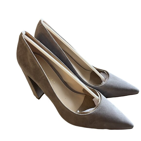 Marc Fisher‎ Womens Gray Suede Leather Block Heel Shoe Size 9 - Picture 1 of 8